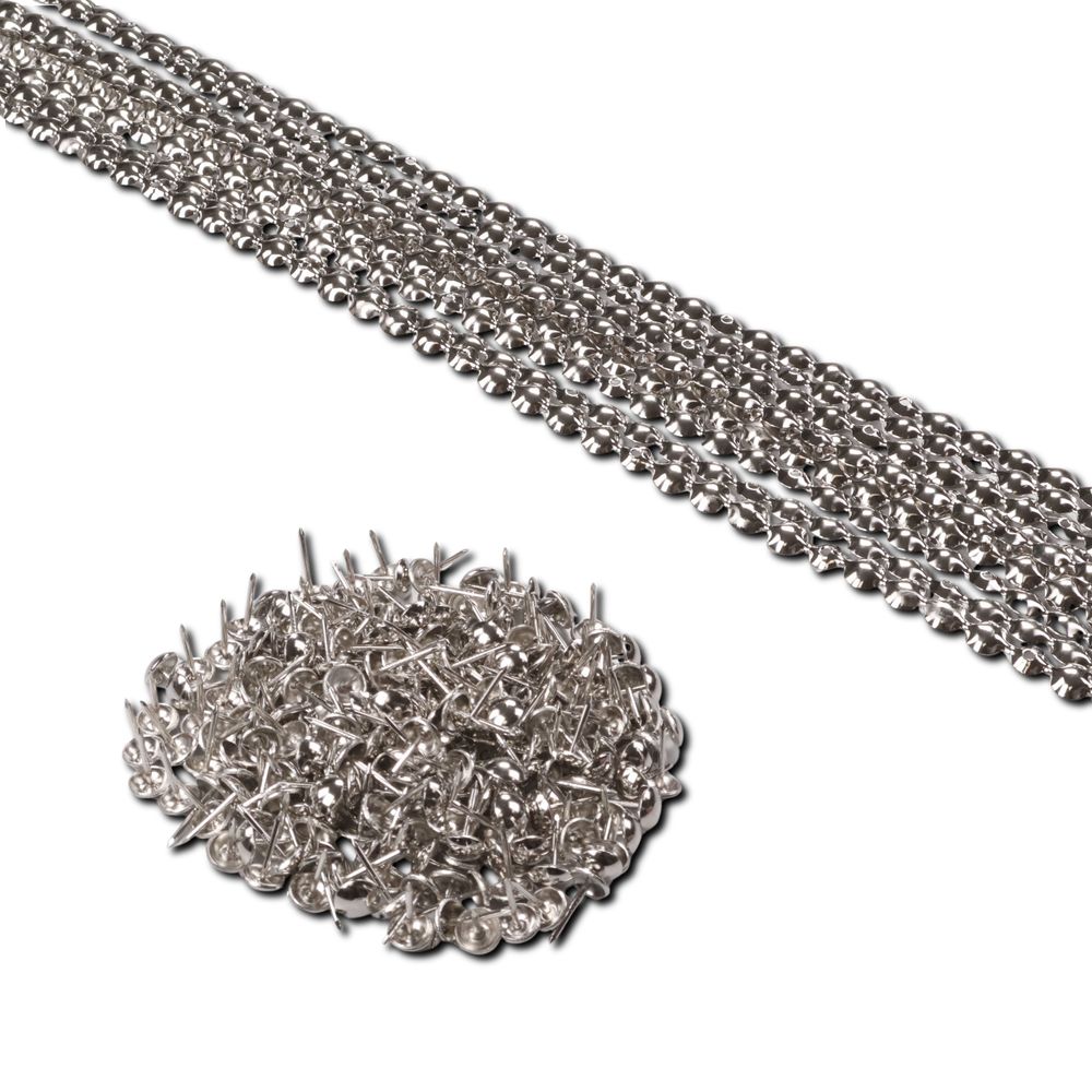 Ziernagelstangen 9,5 mm – Silber – 10 Meter Set inkl. 250 Ziernägel