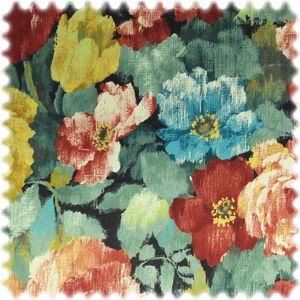 AKTION Samt Velours Möbelstoff Big Flowers mit Fleckschutz