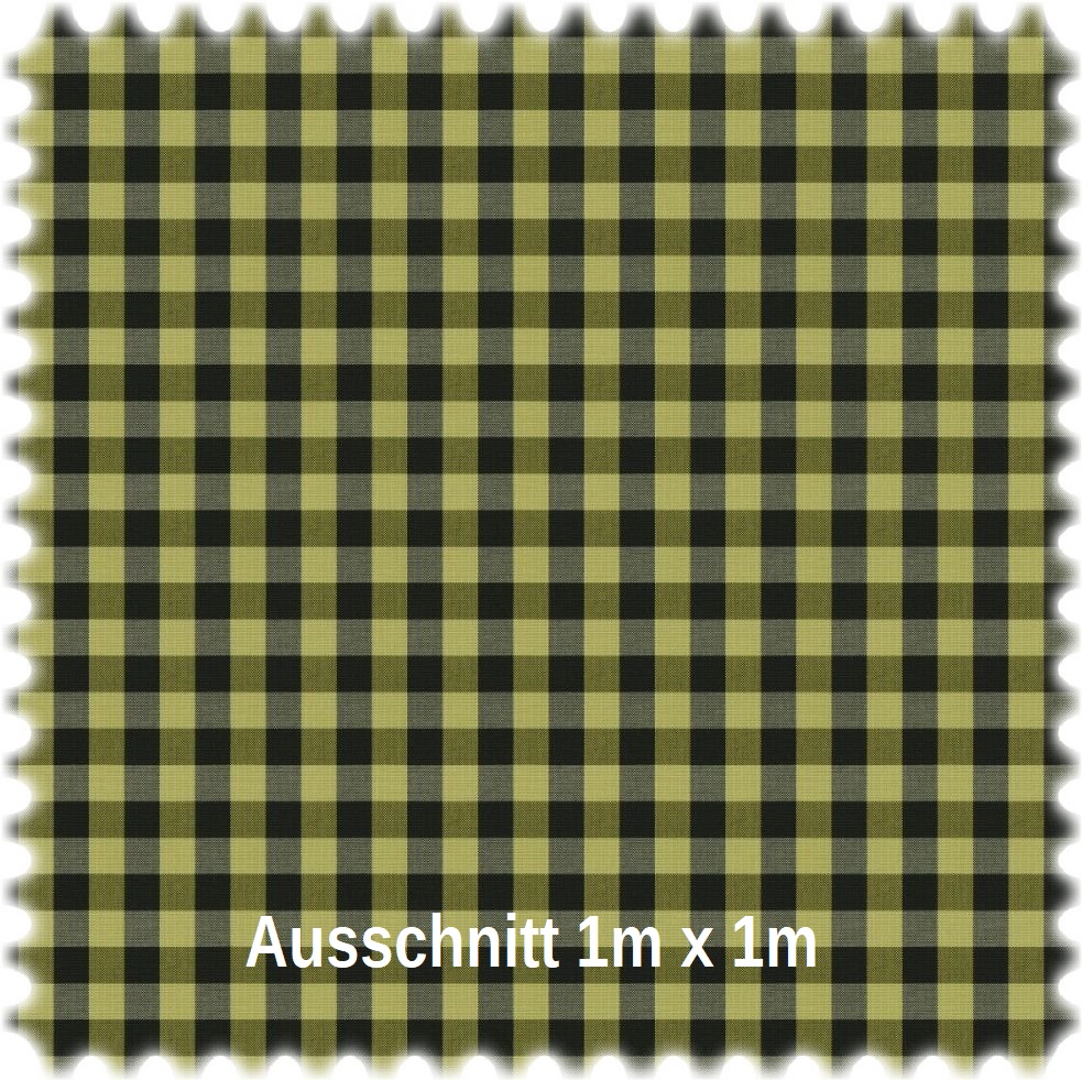 AKTION Trevira CS Karo Möbelstoff Sporty Check Schwarz Grün
