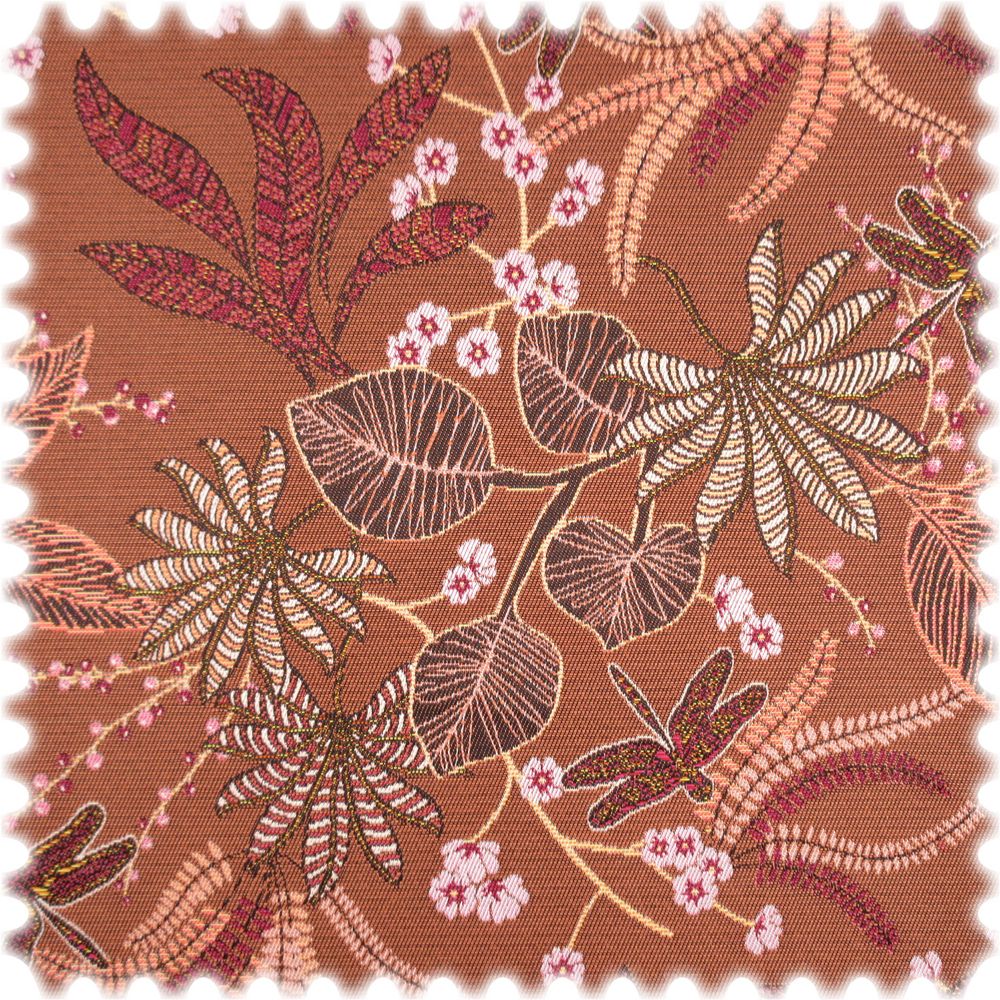 Jacquard Flachgewebe Möbelstoff Planta Kupfer