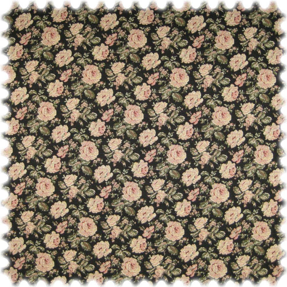 Heiro AKTION Reststück 2,70 Meter Jacquard Ornament Gobelin Möbelstoff Puccini Schwarz