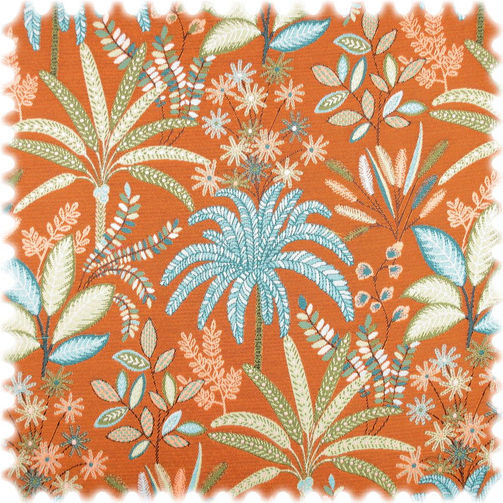 Jacquard Flachgewebe Möbelstoff Palmera Orange